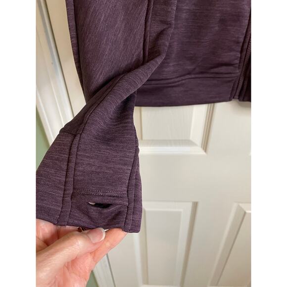 Title Nine Crash Polartec Bomber Jacket Sz L Purple Pockets Thumbholes Athletic - Picture 6 of 15